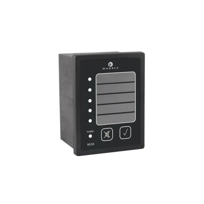 MS5B 5-channel alarm unit, compact panel with five LEDs and slide-in text window