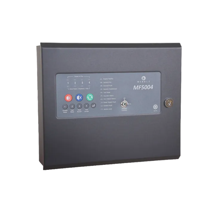 MF5004 4-zone conventional fire alarm control panel with lockable front door