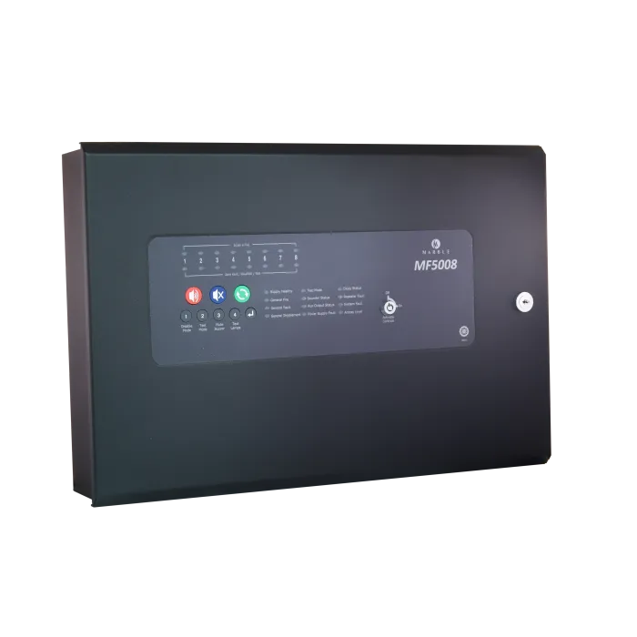 MF5008 8-zone conventional fire alarm control panel with zone LEDs and key switch