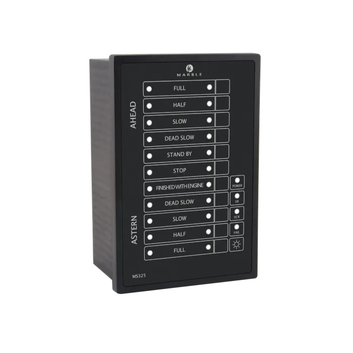 Single MS325B emergency telegraph panel with 11 command positions and status LEDs