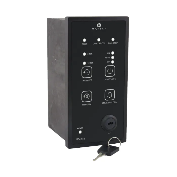 MS421B BNWAS bridge watch alarm panel with reset and emergency call buttons and key switch